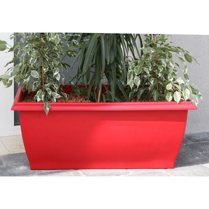 RIVIERA Jardinière Evolution - 80 x 40 x H 32 cm - 64 L - Rouge