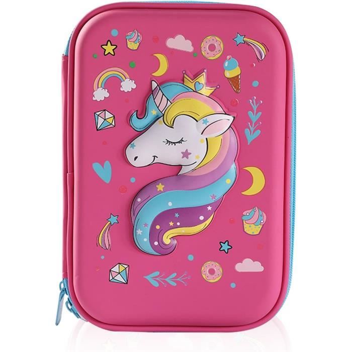 Trousse à Crayons Rose Avec Bordure Dentelle - 22x5x9 Cm - Toile Durable - Pour école, Bureau, Fournitures