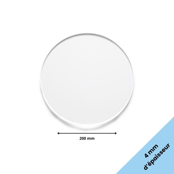 printiywood Miroir rond en acrylique Plexi - Rond - Pour bricolage - Argenté - Décoration DIY (diamètre 12 cm
