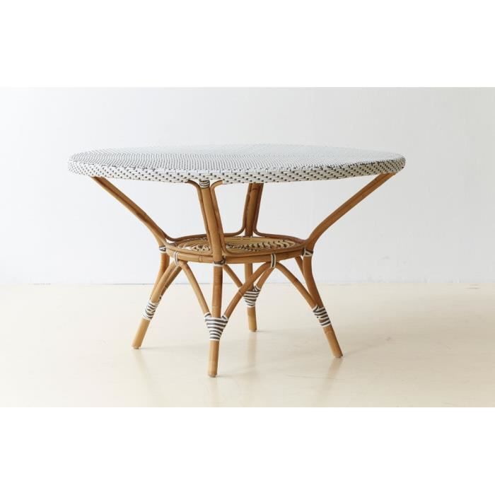 Table de jardin blanche danielle en rotin 120x70cm - Cdiscount Jardin