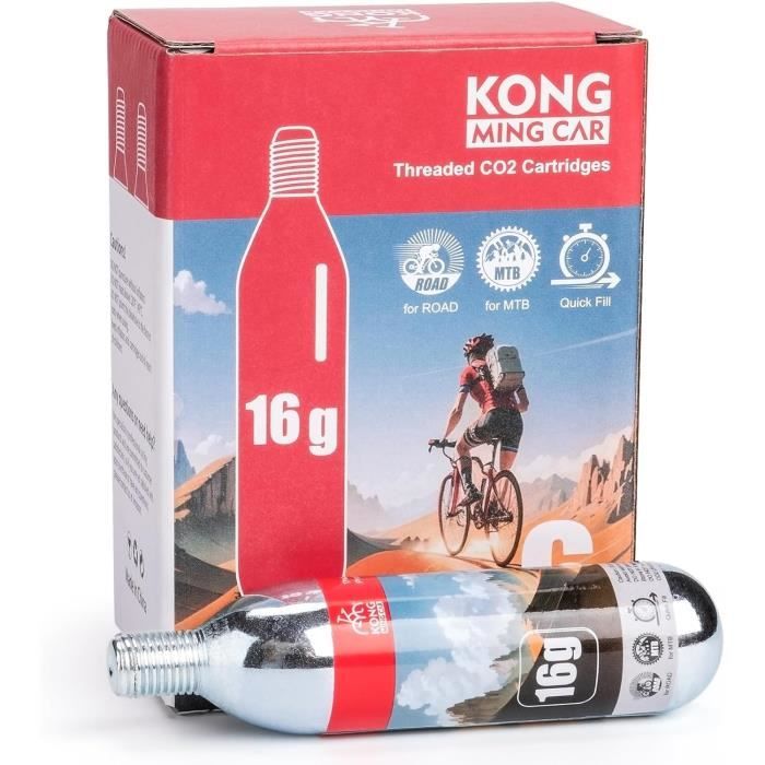 Zéfal Cartouches CO2 25g Filetées Universelles Pour Vélo - Lot De 2 - Gonflage Ultra Rapide Argent