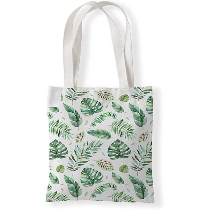 Tote Bag En Toile Coton - 38x40 Cm - Motif Animaux - Sac Fourre-Tout Réutilisable Shopping - Cadeau Pratique