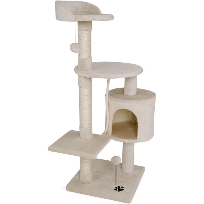 Comparer les prix de lionto Arbre à Chat Arbre à Grimper griffoir pour Chat Hauteur 112 cm, Beige471