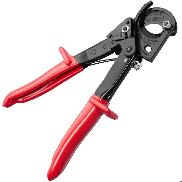 TECTAKE Coupe-câble à cliquet, Coupe fil, Pince électricien, Ciseaux à câble - Aluminium Cuivre