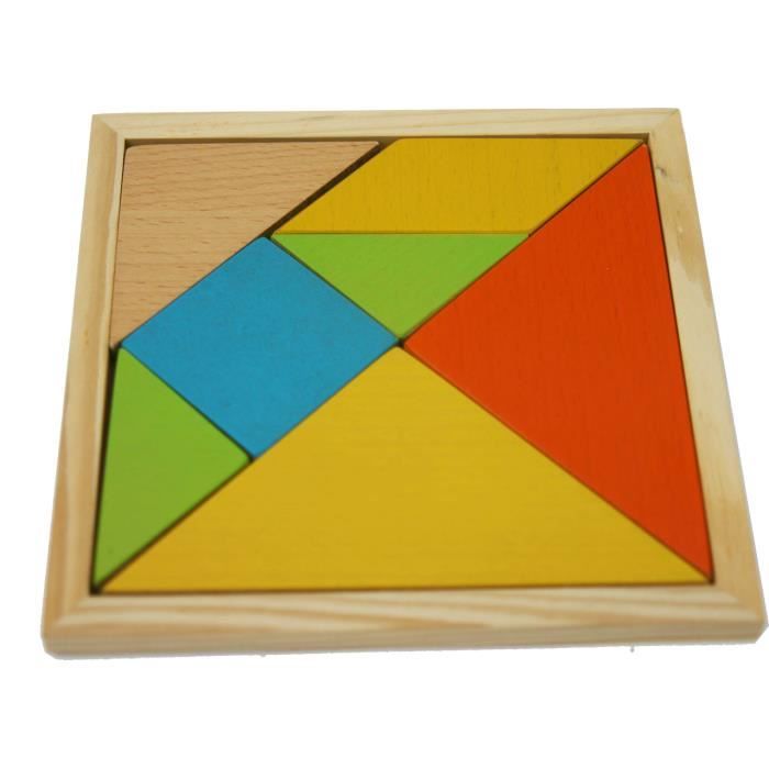 Tangram en bois jeu de puzzle grande taille - Cdiscount Jeux - Jouets