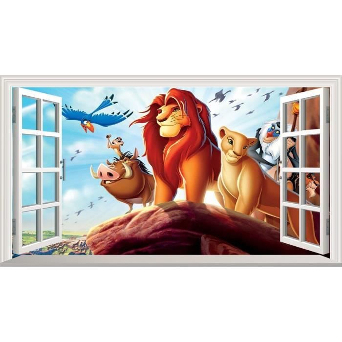 The Lion King V002 Sticker Mural 3D Motif Fenêtre Magique 1000 Mm De ...