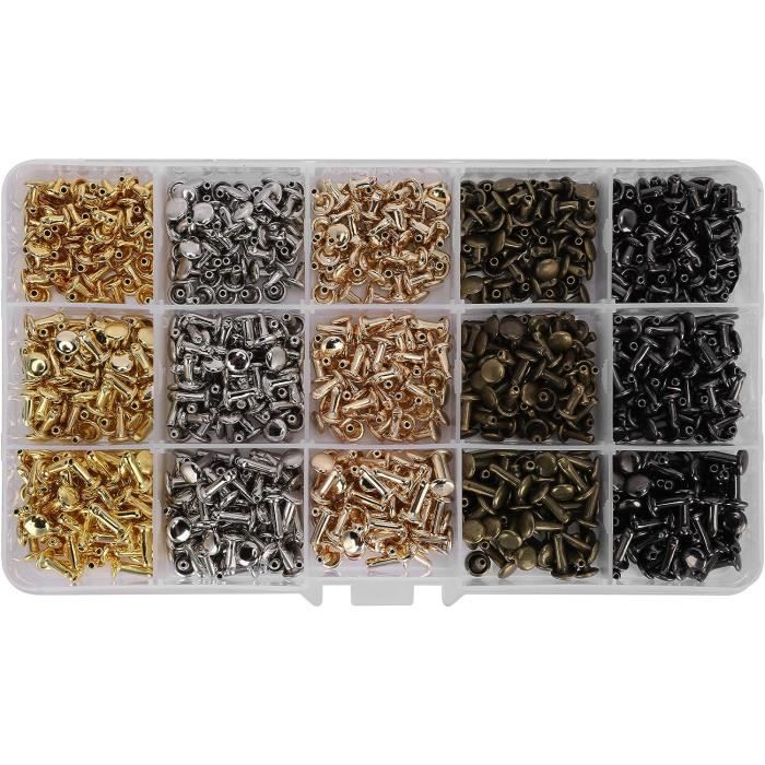 Rivets En Strass Multicolores 6mm, 100 Ensembles De Clous En Cristal