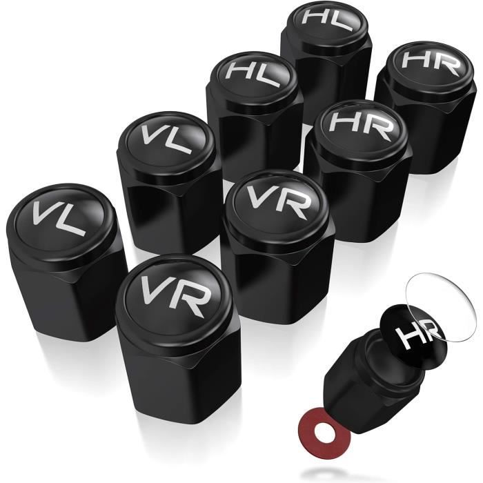 Bouchon De Valve Pneu - Lot De 8 - Noirs Avec Marquage AS/AD/PS/PD - Pour Voiture, Moto, Scooter