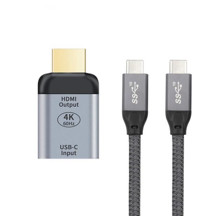 Chenyang CY Connecteur USB C, USB 4 De Type C Mâle Vers Femelle 240 W, Puissance 40 Gbit/s, Adaptateur Vidéo 8K à Angle Droit Pour Téléphone NS Et