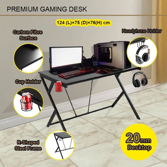 Spawn  Bureau Gaming Table Gamer Pro Desk Jeu PC pour Bureau à
