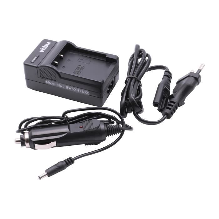 vhbw Chargeur compatible avec Casio NP-20, NP-20DBA caméra, caméscope, action-cam - Station + câble allume-cigare, témoin de charge