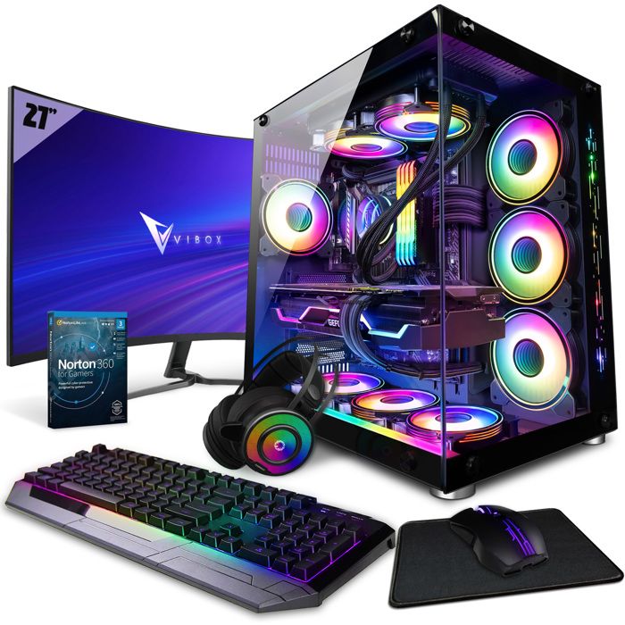 Vibox SG-IV-234 PC Gamer Complet • 27 Écran • AMD Ryzen 7 5700X • RTX 5070 12 Go • 32 Go RAM • 1 To SSD • Windows 11 • WiFi