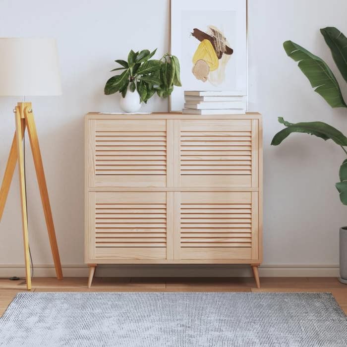 vidaXL Portes à persiennes 4 pcs Bois de pin massif 395x494 cm