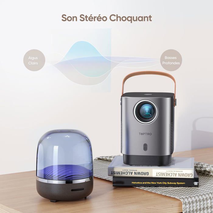 TR 23 Mini Projecteur Videoprojecteur 8000 Lumens 5G WiFi Bluetooth