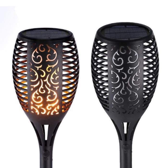 QJUZO Lampe Solaire LED Extérieur - Lampadaire Jardin IP65 Étanche - Lumière Chaude Classique Bronze