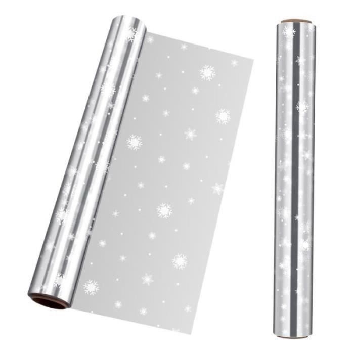 STOBOK Cellophane Wrap 25 Mil Thickness Roll Snowflake Decorated