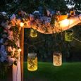 Lanterne de jardin solaire en verre style mason jar - Outsunny-1