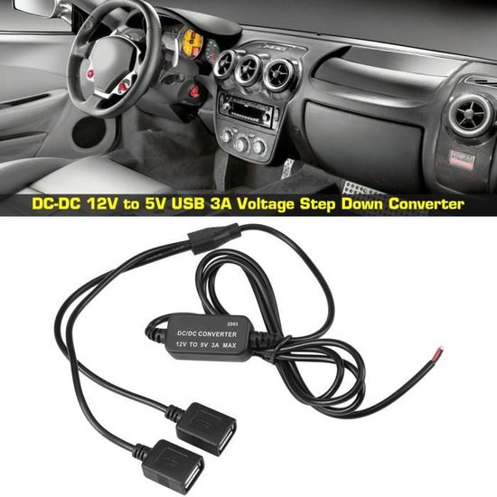 Convertisseur de tension USB de haute qualité, convertisseur 12V à 5V, pour  smartphone GPS de voiture - Cdiscount Auto