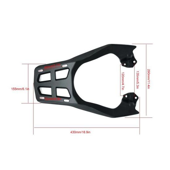 Minifinker Porte-bagages de moto Support de porte-bagages arrière de moto  compatible avec les pièces modifiées auto interieur - Cdiscount Sport