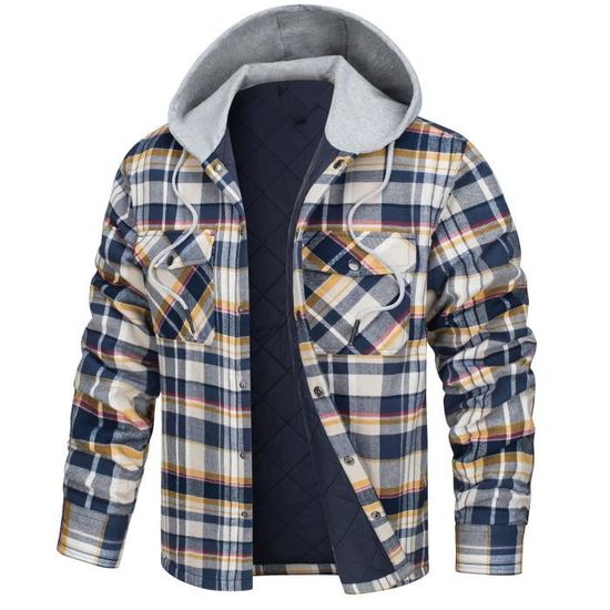 Chemise carreaux on sale capuche homme