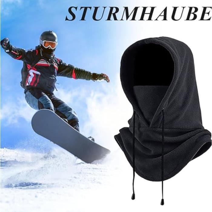 Chapeau Cagoule, Ski Masque en Polaire Multifonction pour Hiver Temps Froid  Ski Outdoor Moto, Noir - Cdiscount Prêt-à-Porter