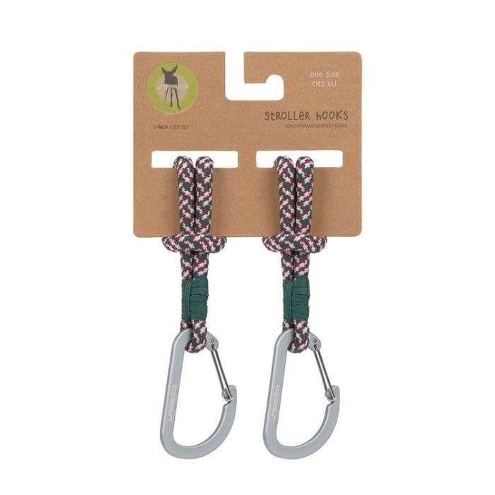 LÄSSIG Fixation pour poussette (2 pcs.) Mousqueton Crochet pour