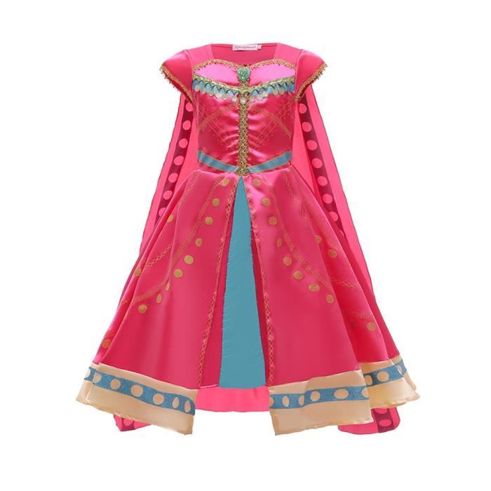 Costume de Princesse Jasmine Arabe pour Fille, Robe de Carnaval