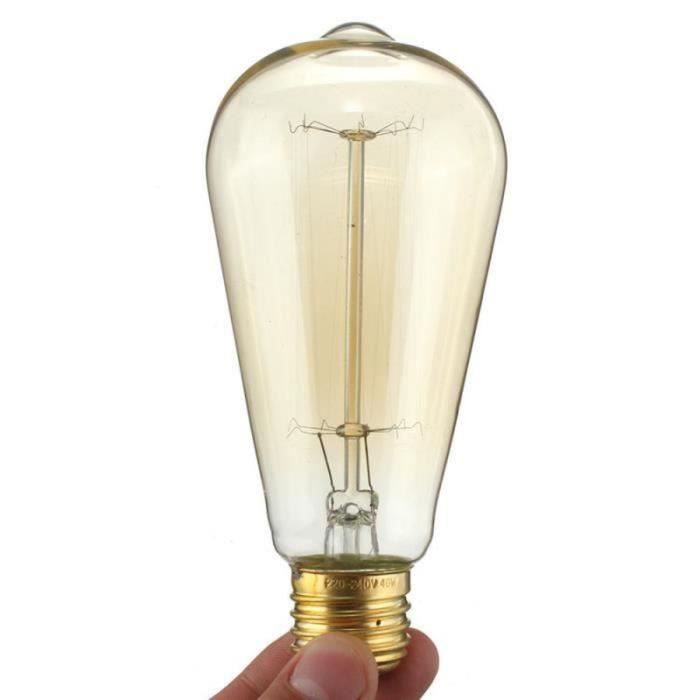 6 Pcs Ampoule LED Edison, Ampoule E27 Vintage Edison LED Rétro Ampoule 6W  ST64 Lampe Décorative Antique, 2200K-jaune chaud - Cdiscount Maison