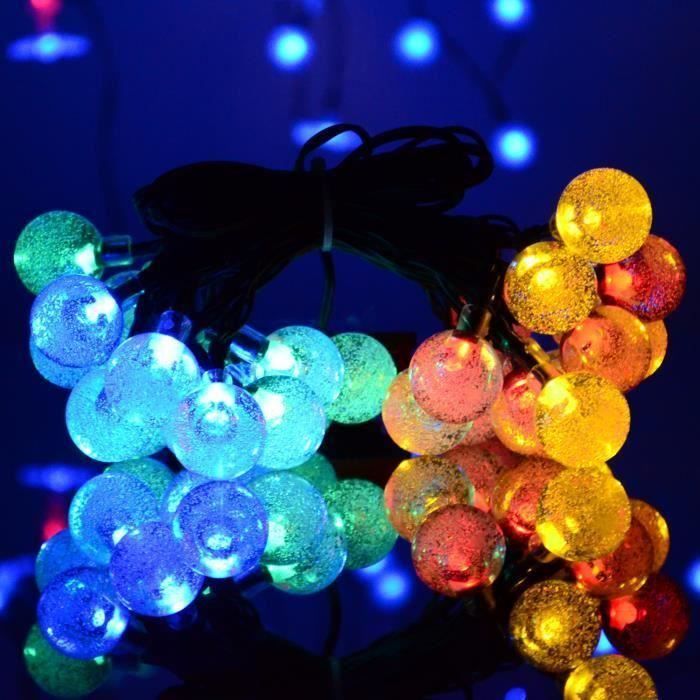 Guirlande Lumineuse Solaire Extérieure, 6.5M 30 LED Guirlande Lumineuse Boule De Cristal Solaire 8 Modes Impermeable Interieur Exterieur Pour Jardin Patio Mariage Fete Noel Blanc Chaud 82881402