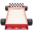 LEXLIFE Lit voiture de course Enfant en bois - 90 x 200 cm - Cadre de lit - Rouge-2