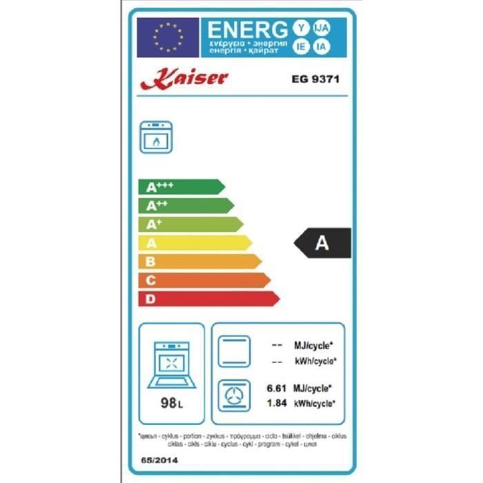 Kaiser EG 6374 Sp Luxus Four à Gaz à Encastrer Autarcie Verre Miroir