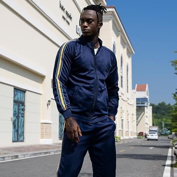 Survêtement Homme Ensemble de Sport Veste Blouson Sweat et Pantalon Jogging  Bleu Bleu - Cdiscount Prêt-à-Porter