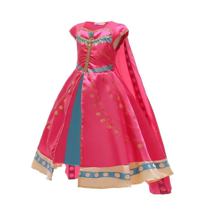 Costume de Princesse Jasmine Arabe pour Fille, Robe de Carnaval