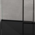 Mai & Mai Cabine de douche en angle 80x100 porte coulissante rectangulaire verre transparent de 6mm Rav12 Noir-3