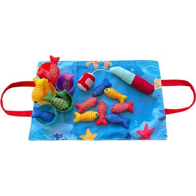 Gaethra Jeu De Pêche Montessori - Jouet Éducatif En Feutre 15 Poissons, Canne, 5 Seaux, Dès 12 Mois