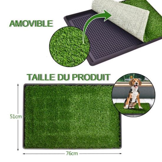Costway Toilette Chien Gazon Portable 51x76cm Litiere Pour Chien Tapis D Herbe Matelas D Entrainement Pour Animaux Cdiscount
