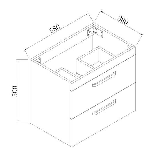 Meuble Sous Vasque 60cm Deux Tiroirs Meuble Suspendu Blanc