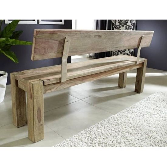 Banc Avec Dossier 160x35cm Bois Massif De Palissandre Huile Nature Grey 701 Achat Vente Banc Gris Soldes Sur Cdiscount Des Le 20 Janvier Cdiscount