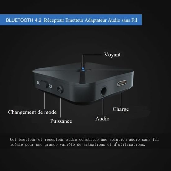 Emetteur Recepteur Bluetooth 4 2 Weiray Adaptateur Audio Sans Fil Portable Ransmission Audio Pour Voiture Tv Pc Stere Recepteur Audio Avis Et Prix Pas Cher Cdiscount