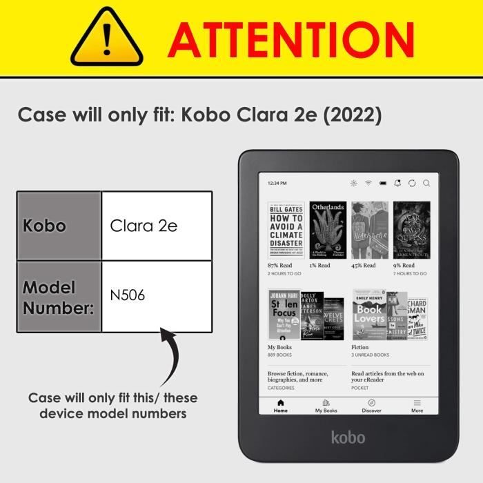 Forefront Cases Coque pour Kobo Clara 2E - Étui de Protection Kobo
