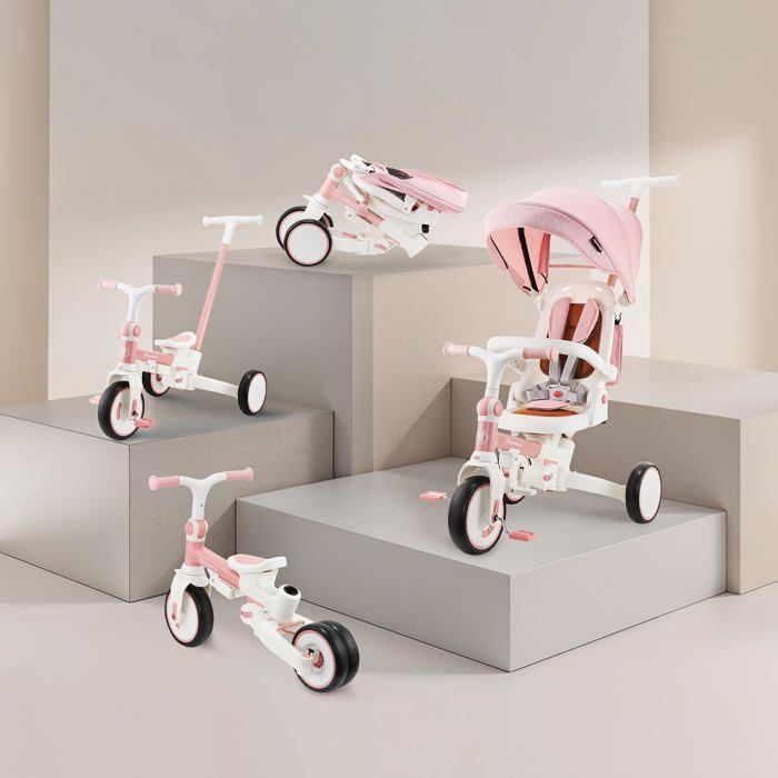 HyperMotion Tobi Velar Tricycle Évolutif avec Canne, Siège Pivotant, Pliable, rose (Tobi Velar) au meilleur prix sur