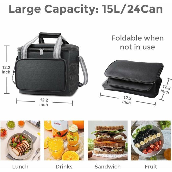 Sac Isotherme Repas 15L, Glacière Souple Isotherme, Sac Picnic Pliable Sac Isotherme Repas 15L, Glacière Souple Isotherme, Sac Picnic Pliable