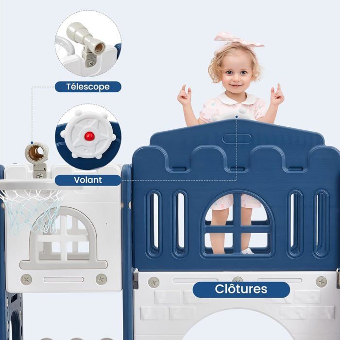 Garvee Toboggan 8 En 1 Pour Enfants – Structure D'escalade, Tunnel, Panier De Basket, Télescope Et Bascule – Intérieur/extérieur, Dès 1 An Toboggan Enfant 8 En 1 Garvee Toboggan 8 En 1 Pour Enfants – Structure D'escalade, Tunnel, Panier De Basket, Télescope Et Bascule – Intérieur/extérieur, Dès 1 An Toboggan Enfant 8 En 1