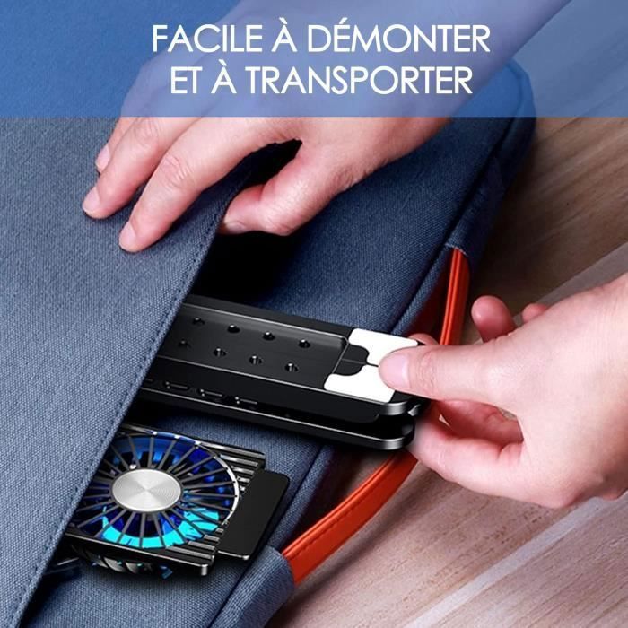 IGGUAL Support Refroidisseur PC Portable 2 Ventilateurs RP2V17 – Ergonomie & Ventilation Optimale