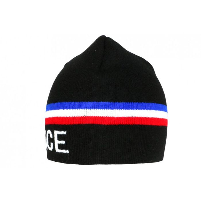 Bonnet Tricolore Bleu Blanc Rouge En Laine Noire - Taille Unique - Marque Nyls Création - Neuf Avec étiquettes