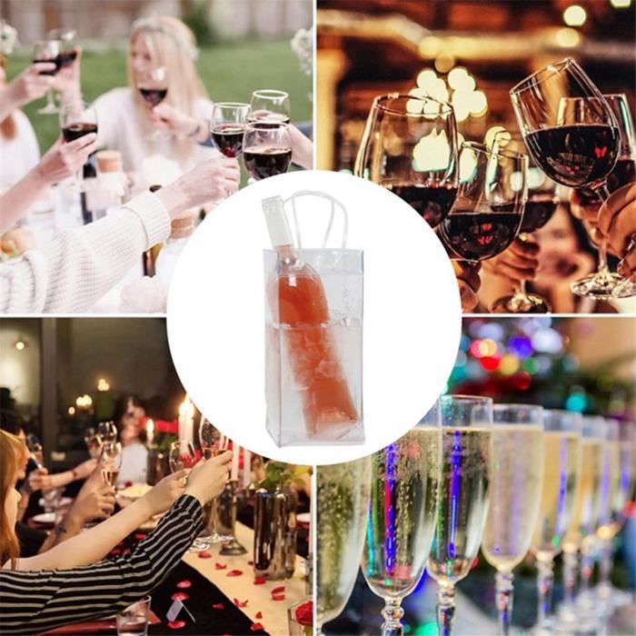 10 Pi Ces Sac Isotherme pour Bouteille de Vin en PVC Transparent