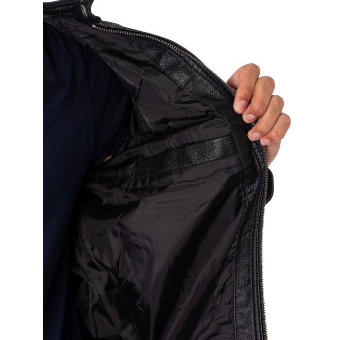 Veste En Cuir Noir Jones NY - Broderie Blanche Ajourée - Taille M - Occasion Très Bon état