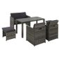 Meuble A Diner De Jardin 6 Pcs Et Coussins Salon De Jardin Gris