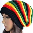 black-redyellowg 54-60cm -Bonnet multicolore à rayures pour homme et femme, bonnet en tricot de Ski, style Hip Hop, Bob Marley, jama-0
