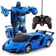 Voiture télécommandée électrique Transformers - Modèle 1:18 - Bleu - Jouet RC pour enfants-0